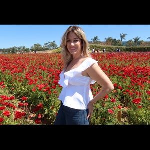 White fluttery blouse